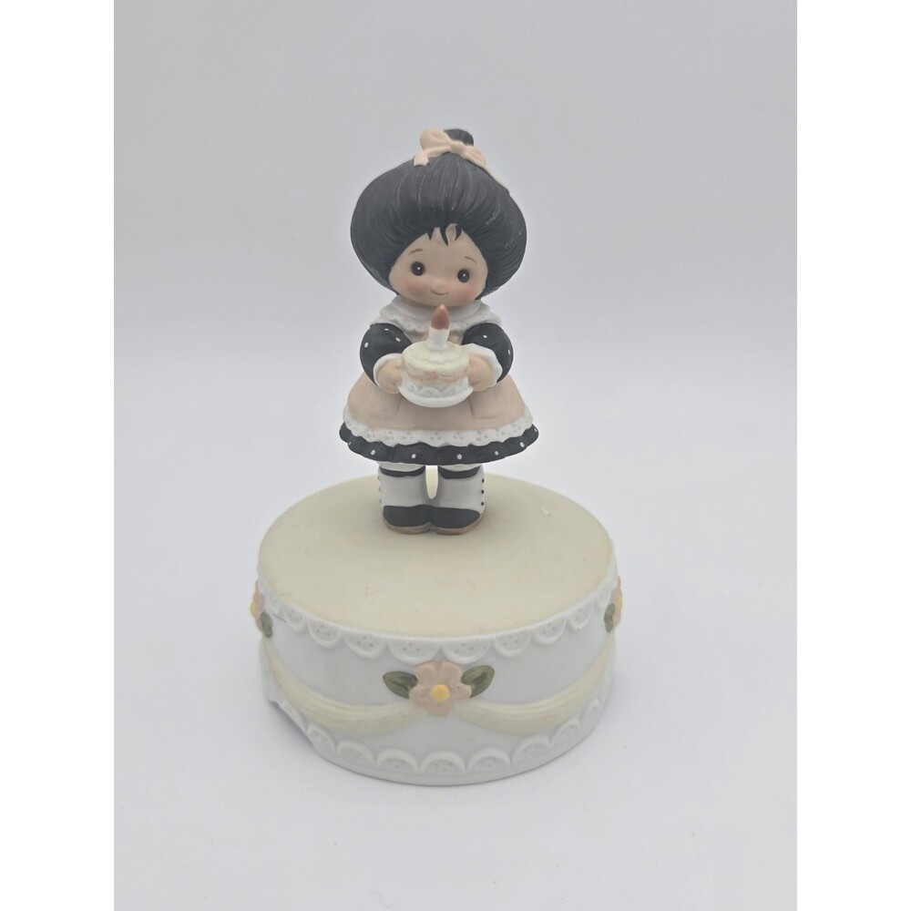 VTG 1983 Enesco Poppyseed Collection Music Box H Birthday E-3212 Barbi Sargent